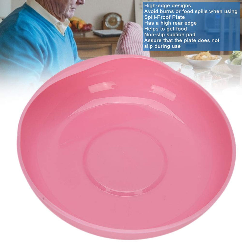 [Australia] - Round Scoop Dish, Elderly Care Spil Proof Plate with Suction Cup Base Disabled Non Slip Tableware for Independent Eating, Self-Feeding Aid 