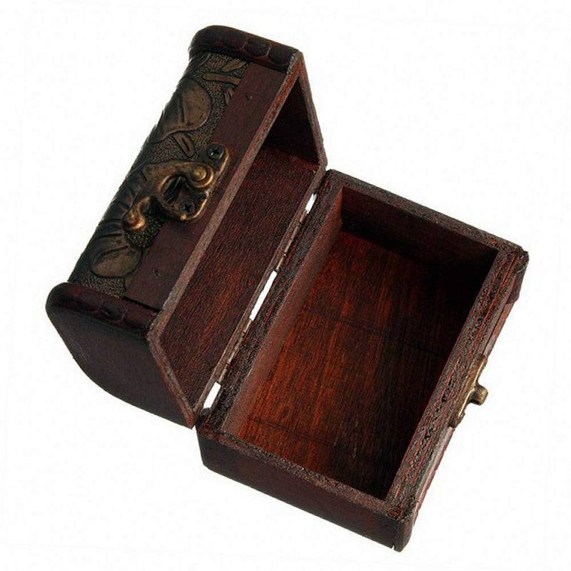 [Australia] - Hofumix Jewelry Boxes Wooden Treasure Box Vintage Treasure Chest Handmade Box Rings Case with Metal Lock for Storing Jewelry Treasure Pearl Cosmetics 3PCS(S,M,L) 