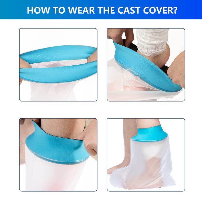 [Australia] - Promifun TPU Waterproof Foot Cast Cover for Shower Bath , Adult Foot Cast Protector,Reusable Cast Sleeve for Broken Surgery Foot & Ankle , Burns , Wounds 