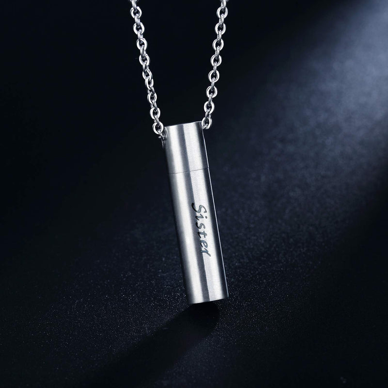 [Australia] - JAYUMO Stainless Steel Cremation Jewelry Urn Necklace for Ashes Keepsake Memorial Pendant Necklace for Men Women Sister 