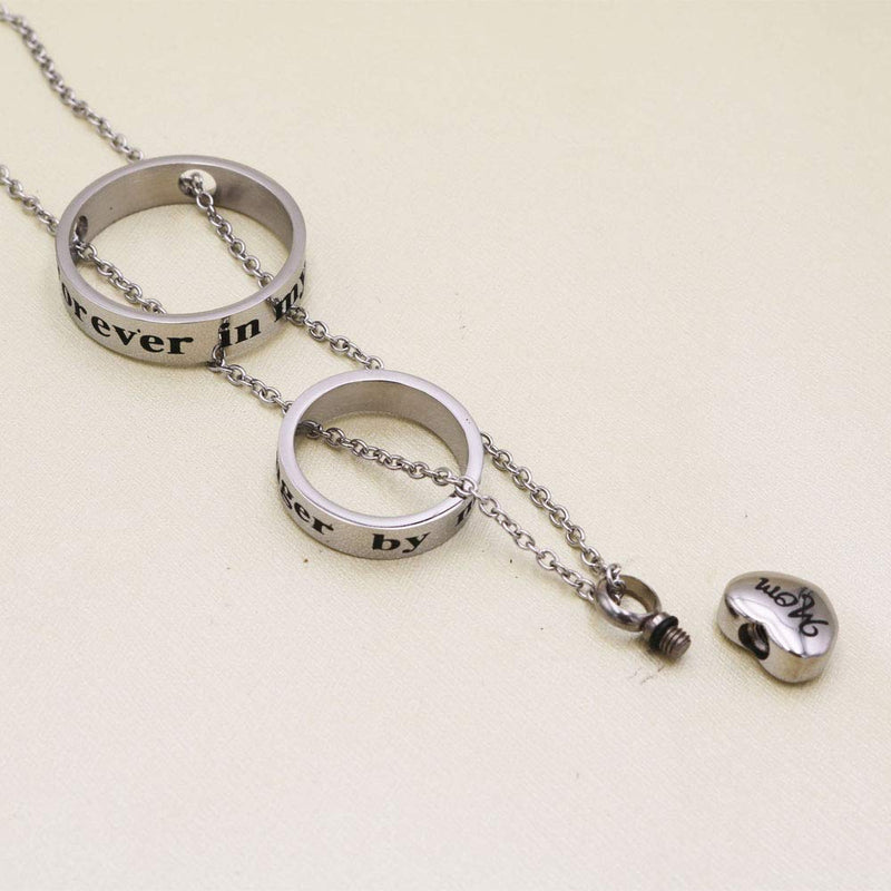 [Australia] - Two Circled with Heart Cremation Charm Pendant Stainless Steel Memorial Urn Necklace Ashes Holder Urn Keepsake Jewelry Mom 