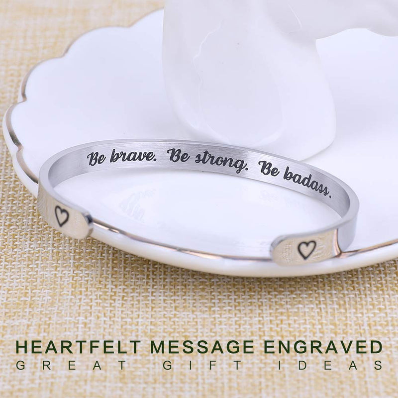 [Australia] - Hidden Message Bracelet - Meaningful Gifts for Women Best Friend , Unique Birthday Gifts, Come with Gift Box Be brave. Be strong. Be badass. 