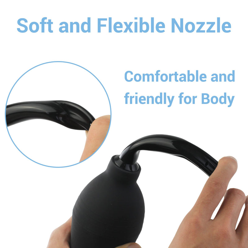 [Australia] - TopQuaFocus 10oz Silicone Enema Bulb Kit for Men Women Colon Cleaning Comfortable Coffee Enemas Shower Head 4.8' Tips (Black) 294ml-black 