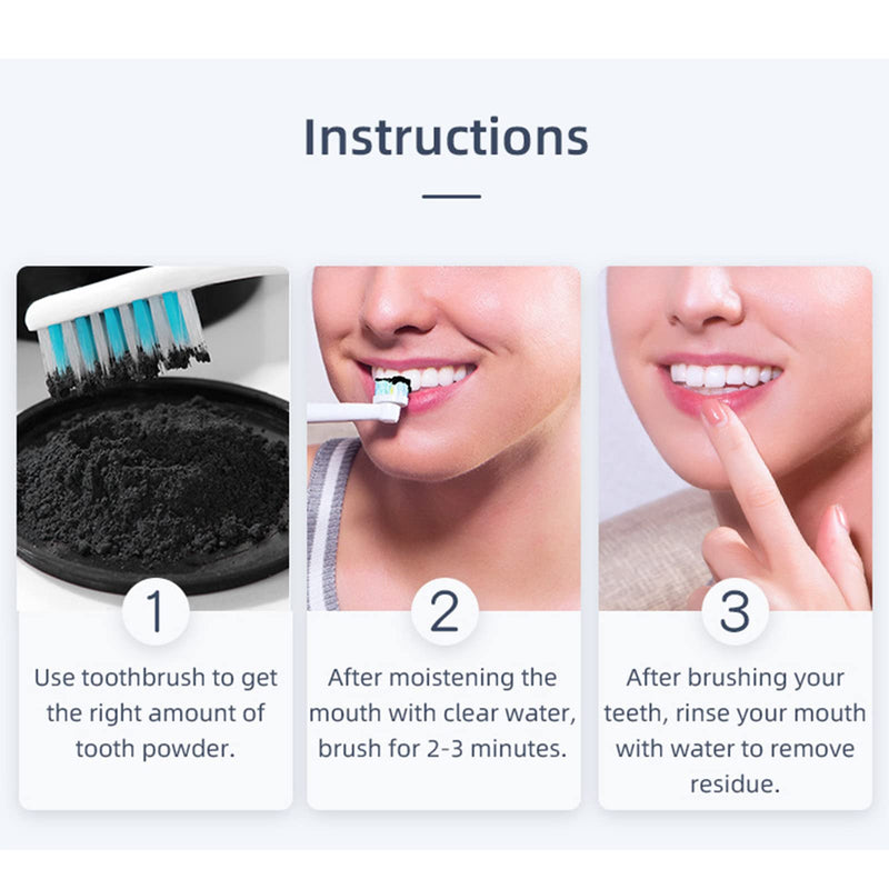 [Australia] - Teeth Whitening Powder,Charcoal Powder with Bamboo Brush,Charcoal Powder for Teeth,Tooth Powder for Sensitive Teeth,Active Whitening Ingredients,Active Teeth Whitening (Mint) Mint 