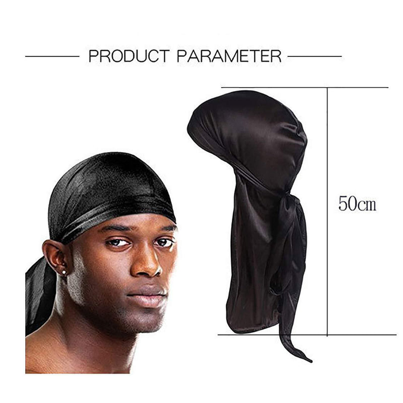 [Australia] - 8pack Long Tail Durag, Unisex Durag Headwraps Wide Straps Pirate Hair Loss Turban Hat for Women and Men Hip-hop and Daily Decoration，Multiple Colors 4Pack 