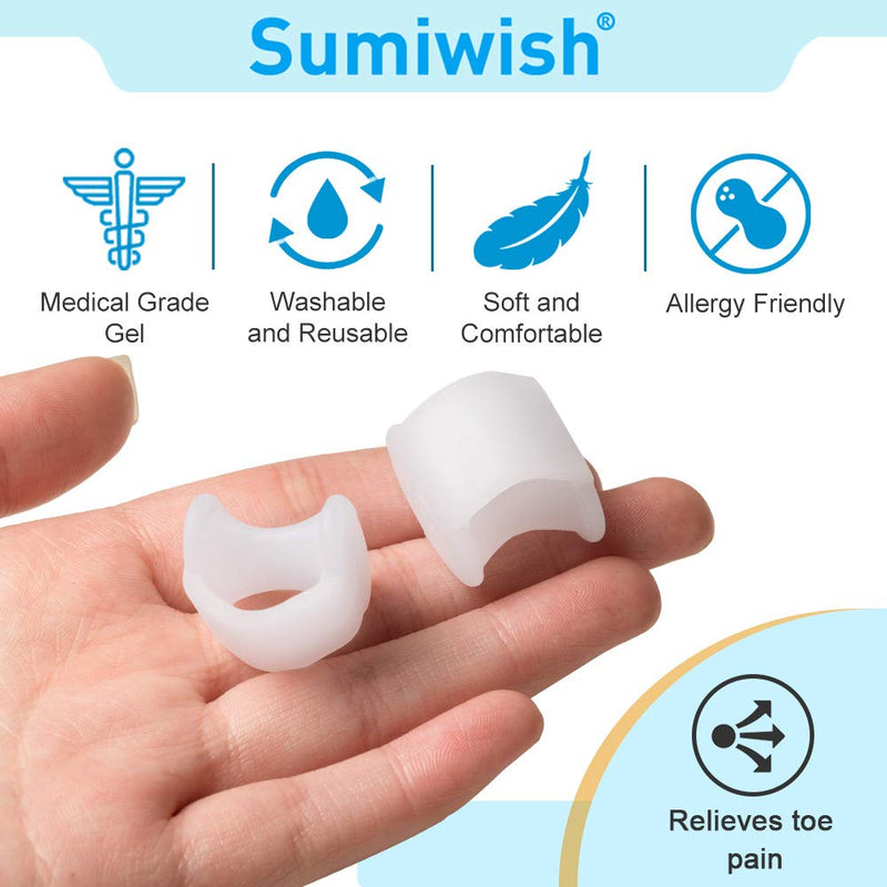 [Australia] - Sumiwish 10 Pack Little Toe Separators, Silicone Toe Spacers for Overlapping Toe, Curled Pinky Toe Correct and Protect 10 Pack-1 