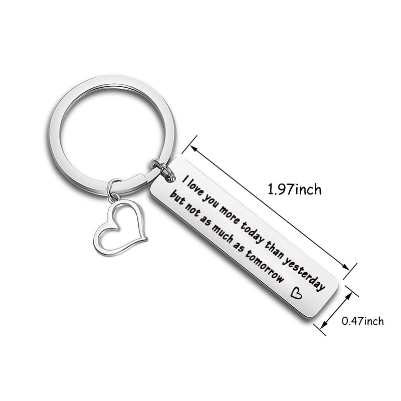 [Australia] - Funny Couple Gifts I Love You More Today Than Yesterday Keychain Accessories for Couples I love you more today keychain 