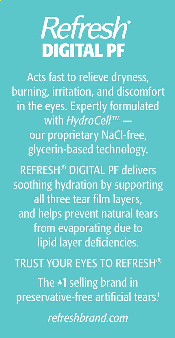 [Australia] - Refresh Digital PF Lubricant Eye Drops, Preservative-Free, 0.01 Fl Oz Single-Use Containers, 30 Count (Pack of 1) 