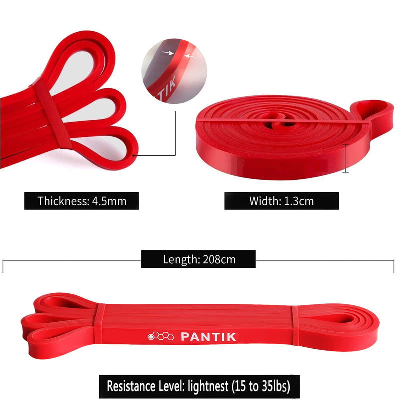 [Australia] - PANTIK Resistance Bands Set for Women and Men Pull up Bands Exercise Loop Band for Body Stretching Powerlifting Yoga Pilates Resistance Training red 