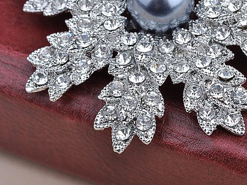 [Australia] - Alilang Stunning Clear Crystal Rhinestone Faux Pearl Christmas Snowflake Pin Brooch 