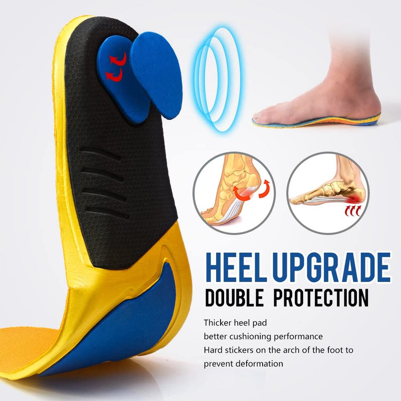[Australia] - YURRUON 1 Pair Arch Support Insoles Shoe Insoles Inserts Cushioning Foot Pad Insert Flat Foot Shoe Insoles for Men and Women Men (UK Size 7 - 10) 