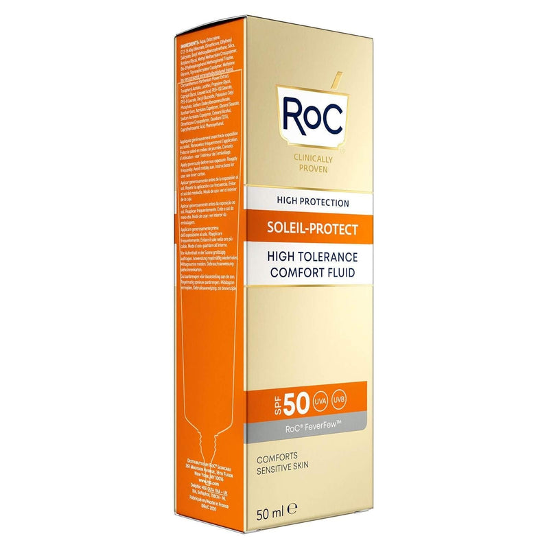 [Australia] - RoC - Soleil-Protect High Tolerance Comfort Fluid SPF 50 - Face Moisturiser - Hypoallergenic Sunscreen - Sensitive Skin - 50 ml High Tolerance SPF 50 