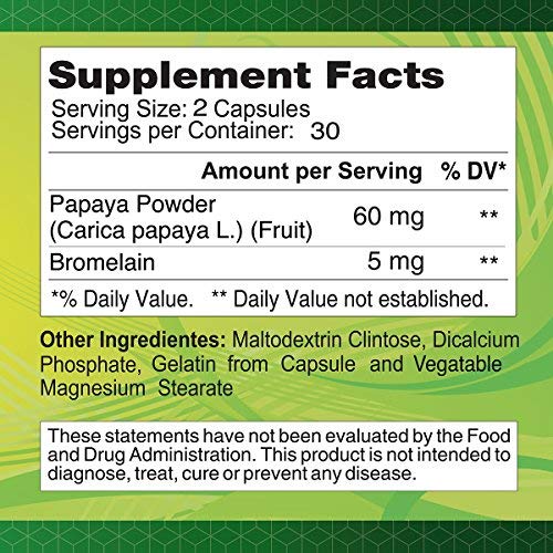 [Australia] - ALFA VITAMINS Papaya Enzyme 60 Mg Herbal Supplement - Enzyme - Digestion Support - 60 Capsules 