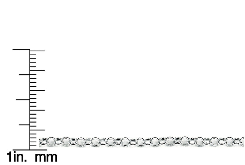 [Australia] - 925 Sterling Silver Nickel-Free 3.2MM Rolo Round Cable Link Chain - Yellow or Silver White 16.0 Inches 