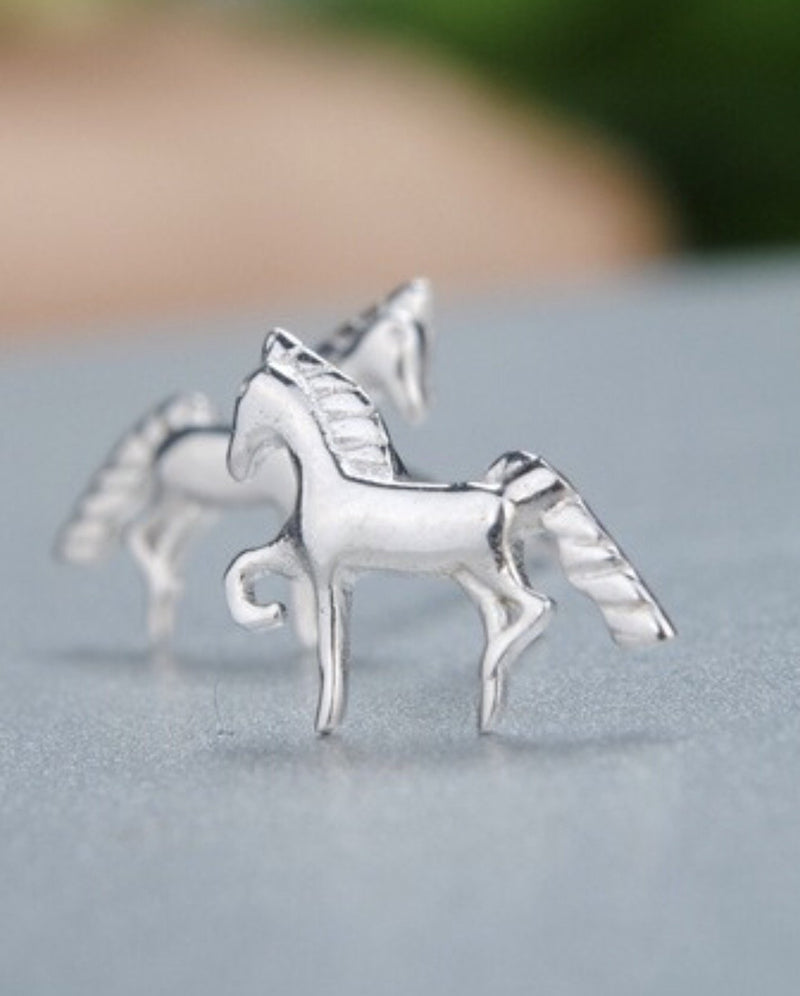 [Australia] - iszie jewellery sterling silver sweet little horse or unicorn girl earrings. 