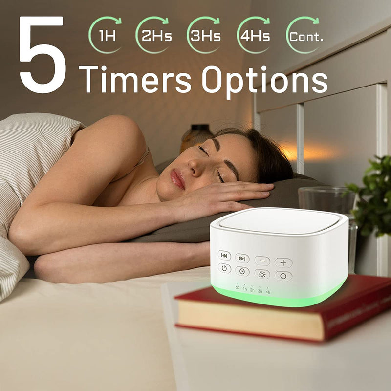 [Australia] - Magicteam White Noise Machine 10 Colors Lights and 25 Soothing Sounds Sleep Sound Machine with 5 Timers with Memory Feature Portable Sound Machine for Baby Adults. 