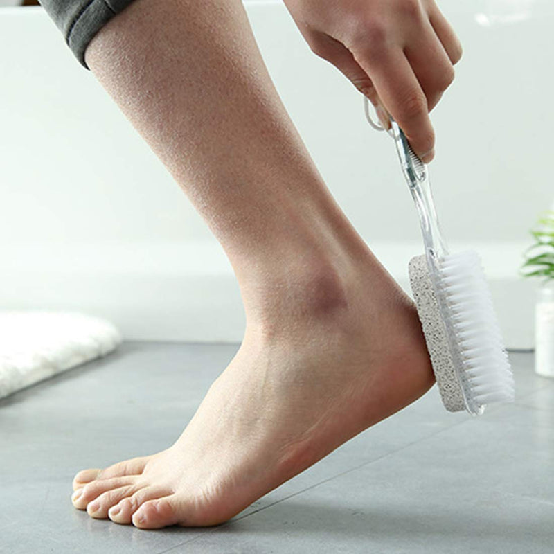 [Australia] - 2 Pack Foot File,4 in 1 Foot Care Combines with Pumice Stone Nail Brush Foot Rasp Callus Reducer for Hard Skin Removal 