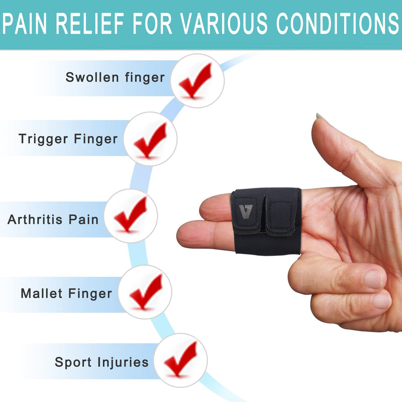 [Australia] - VHOPMORE Finger Splint Wraps Reusable Finger Buddy Tape Adjustable Finger Brace Trigger Finger Splints Mallet Finger Support Compression Finger Sleeves for Arthritis Pain Relief, Sport Injury - L Large 