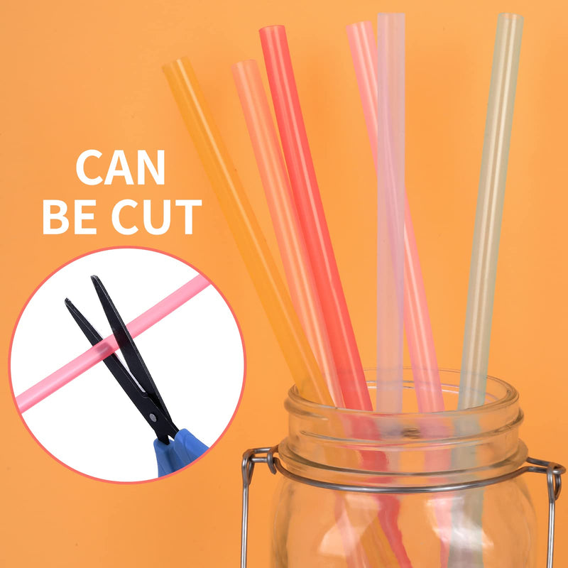 [Australia] - Yolev 6Pcs Silicone Drinking Straws Replacement Straws - Reusable Silicone Straws BPA Free Extra Long with Cleaning Brushes- 6mm Inner Diameter 6pcs 6mm Inner Diameter 