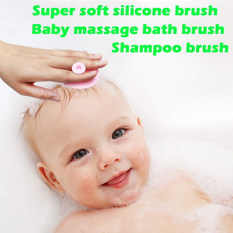 [Australia] - Silicone Face Scrubbers Exfoliator Brush&Baby Bath Brush& Facial Cleansing Brush&baby Cradle Cap Brush&Silicone Massage brush,Suitable for adult facial cleansing and baby bathing (Small-4pcs) Small-4pcs 