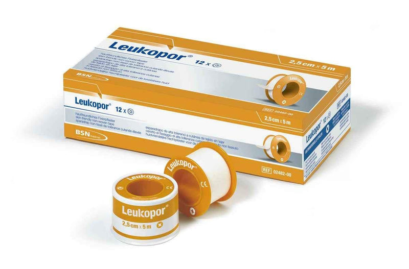 [Australia] - Leukopor Paper Dressing Tape - Ultra-Thin Microporous Tape for Long Lasting Adhesion and Dressing Fixation - 5cm x 2.5cm Roll - 3 Pack 