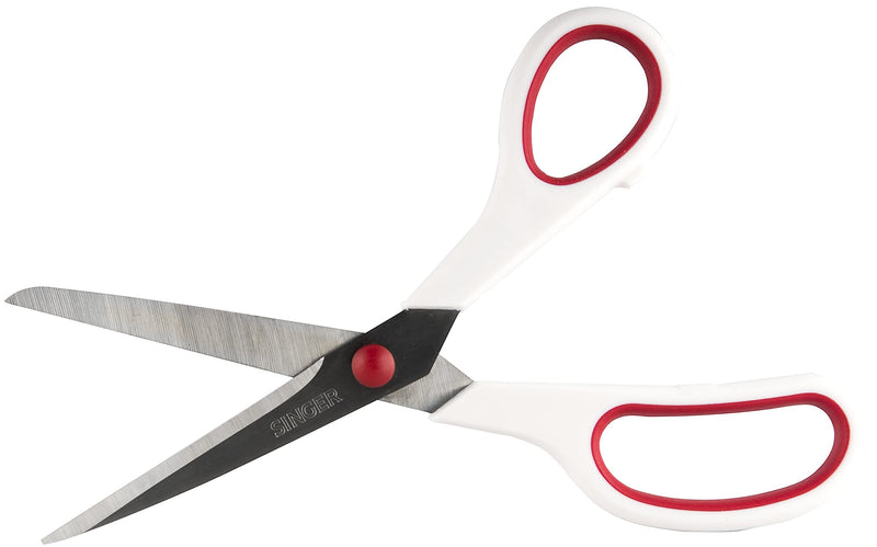 [Australia] - SINGER Fabric Scissors with Comfort Grip, 1-pack, Red & White 