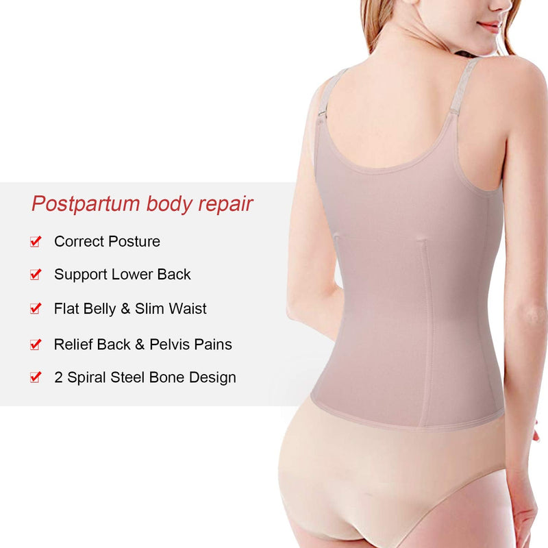 [Australia] - Maternity Support Belt Postpartum Waist Trainer Shapewear Recovery Waist Cincher Beige Small (Pack of 1) 