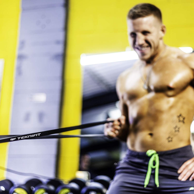 [Australia] - Teknifit Set of 3 Pull Up Resistance Bands - Full Body Workout and Home Fitness Solution - Red, Black & Purple Power Bands 