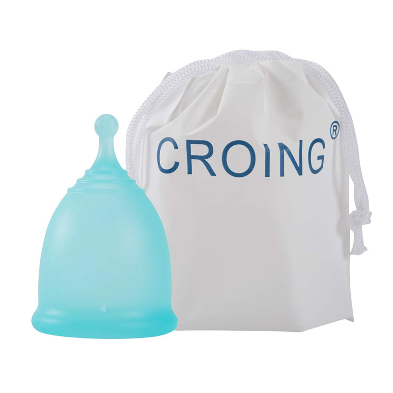[Australia] - Croing 4pcs Menstrual Cup with 1 pc Sterilize Cup,Menstrual Cup Holder, Storing Period Cup(Blue and White) 