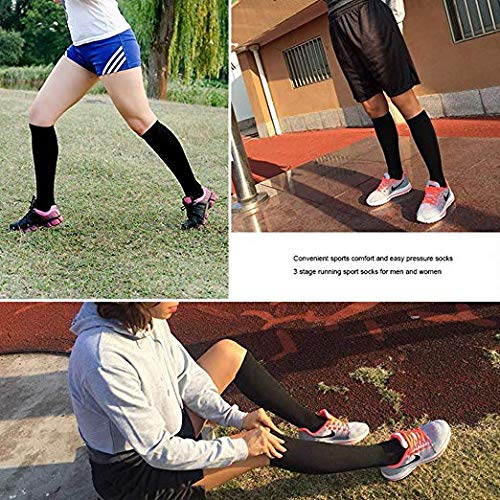 [Australia] - Compression Socks Stretchy Zipper Leg Support Open Toe Knee Stockings Unisex (XXL,Black)(3Pairs) XX-Large Black 