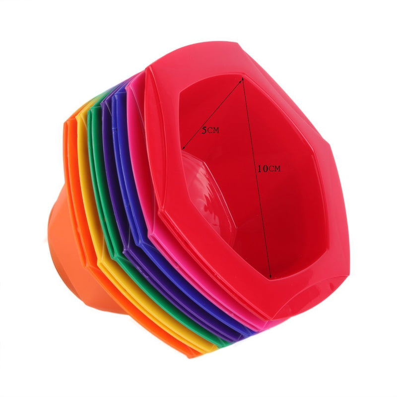 [Australia] - Colorful Hair Dye Brush and Bowl Set, Rainbow Hair Coloring Brush Bowl Set-7 Color by Perfehair 