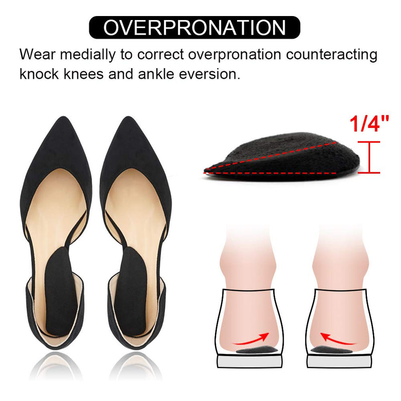 [Australia] - SQHT Orthotics Medial & Lateral Heel Wedge Silicone Insoles for Supination and Pronation, Corrective Adhesive Gel Shoe Inserts for Bow Legs, Foot Alignment, Knock Knee Pain (Transparent+Brown+Black) Transparent+brown+black 