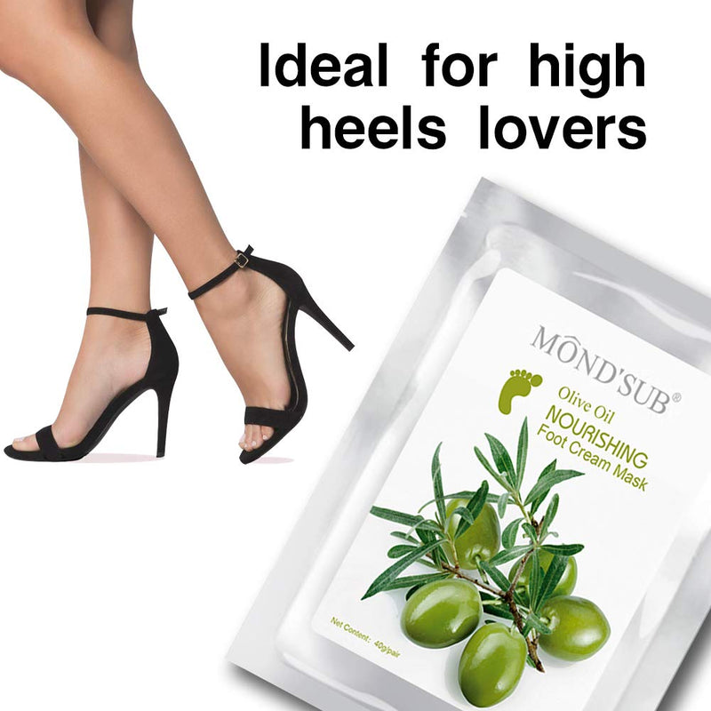 [Australia] - [MOND'SUB] 5 Pairs Mineral Olive Oil Moisturizing Foot Masks - Premium Baby Foot Moisturizing Mask - Foor Crack & Dead Skin Remover with Rich Vitamin E & A 