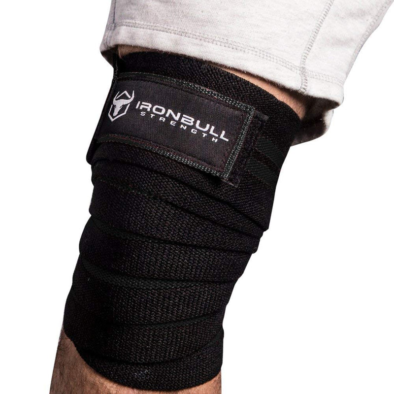 [Australia] - Knee Wraps (1 Pair) - 80" Elastic Knee and Elbow Support & Compression - For Weightlifting, Powerlifting, Fitness, WODs & Gym Workout - Knee Straps for Squats Black 