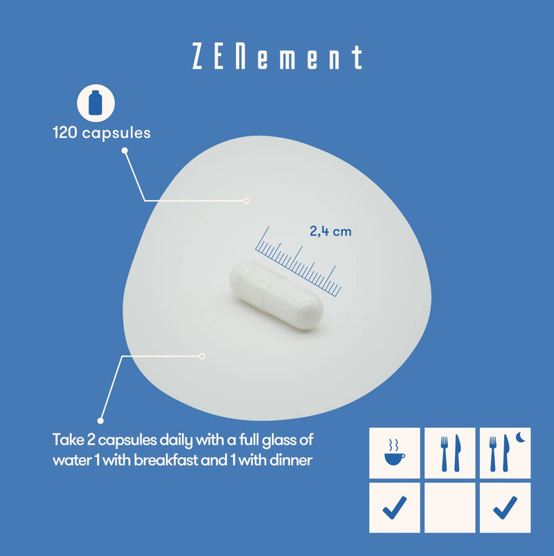 [Australia] - Calcium Citrate, with Vitamin D3, 120 Capsules | for Bone Health and to Prevent Low Levels of Calcium in The Blood | Additives Free, Allergen Free, Non-GMO | Zenement 