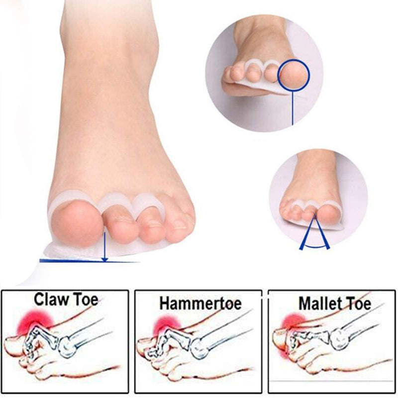[Australia] - Mcvcoyh10 Pcs Gel Hammer Toe Crests Pads Silicone Toe Straightener Cushion Support Pain Relief for Hammer Toe, Overlapping Toes, Curled Toe-3 Loops 