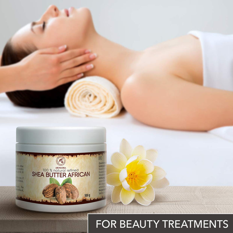 [Australia] - Shea Butter 500g - Refined - 100% Pure & Natural - African Shea Butter - Ghana- Best for Hair - Skin - Lip - Face - Body care - Karite Shea Butter 
