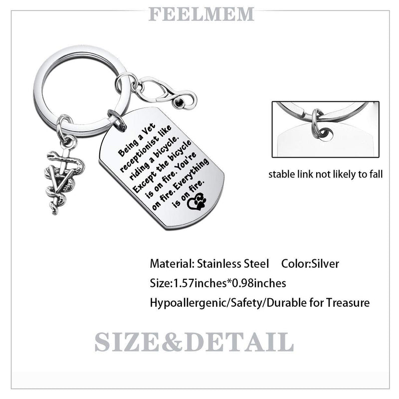 [Australia] - FEELMEM Vet Tech Jewelry Vet Receptionist Gift Keychain Veterinary Assistant Gift Veterinarian Gift Veterinary Medicine Graduation Gift 