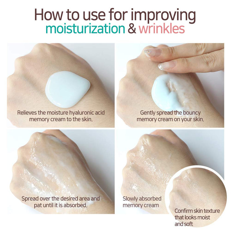 [Australia] - Elizavecca Moisture Hyaluronic Acid Memory Cream - Wrinkle Improvement Function/water cream before and after/moisture cream/moisturizing cream for face / 2019 / night cream before and after 