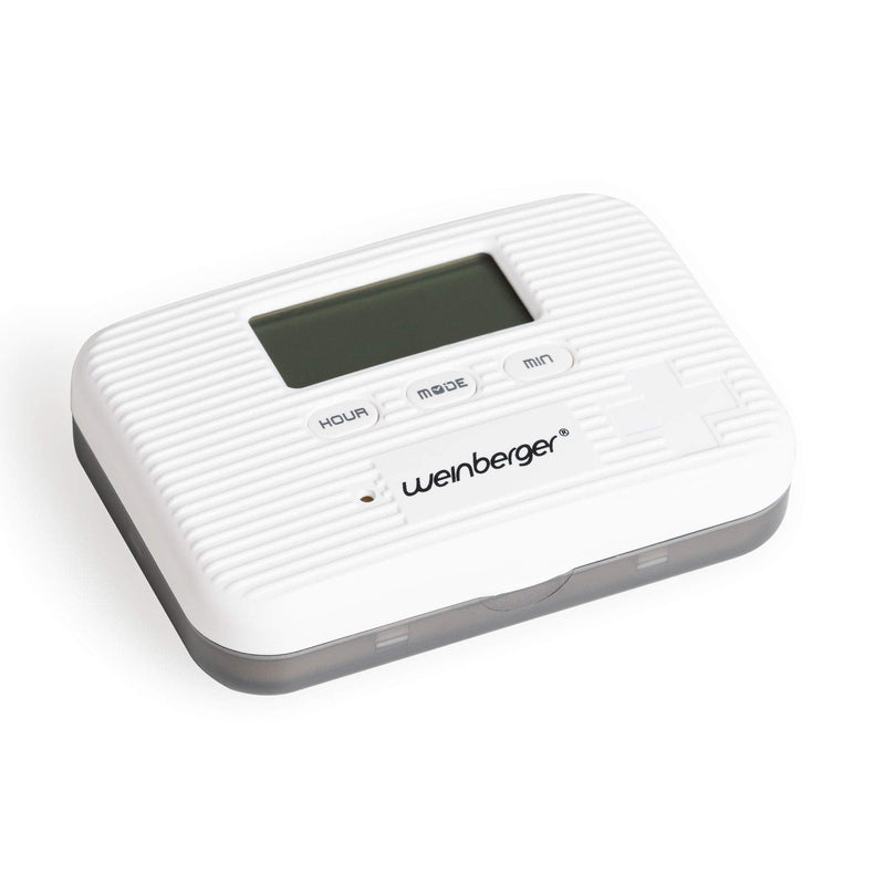 [Australia] - Weinberger 02263 Electronic Pill Box with Alarm, Medicine Reminder, Display, Pill Box, Pill Clock, Pill Box with Timer, Vibration Alarm, Alarm Clock, White 