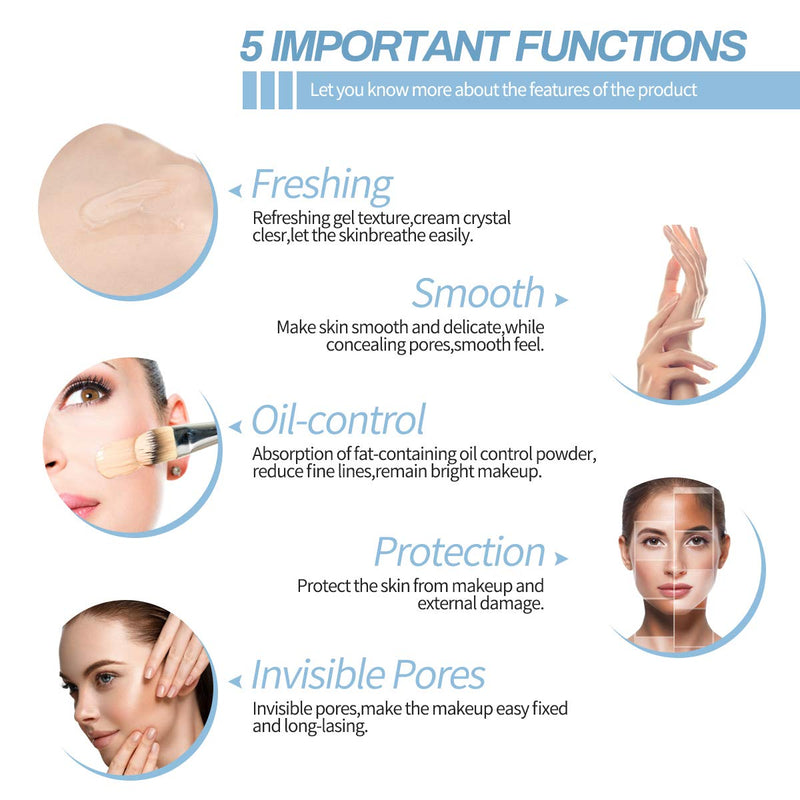 [Australia] - PHOERA Face Primer, Pore Primer Under Foundation, Oil-control Long Lasting Makeup Foundation Primer, Oil-free Makeup Base for All Skin Types (6 ml) 6 ml (Pack of 1) 