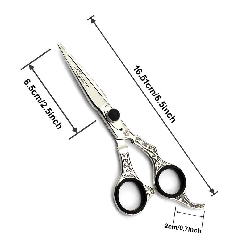 [Australia] - New Professional Salon Hair Cutting+Thinning Scissors Barber Shears Hairdressing Set 6.5" Barber Razor Hair Tools Black Silver Gift Set 