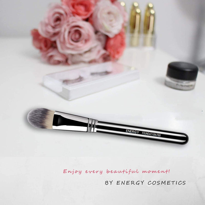 [Australia] - ENERGY Foundation Brush F60 Premium Makeup Brush for Liquid Cream Powder Buffing Blending Face Brush Makeup Tools F60-Flat Foundation 