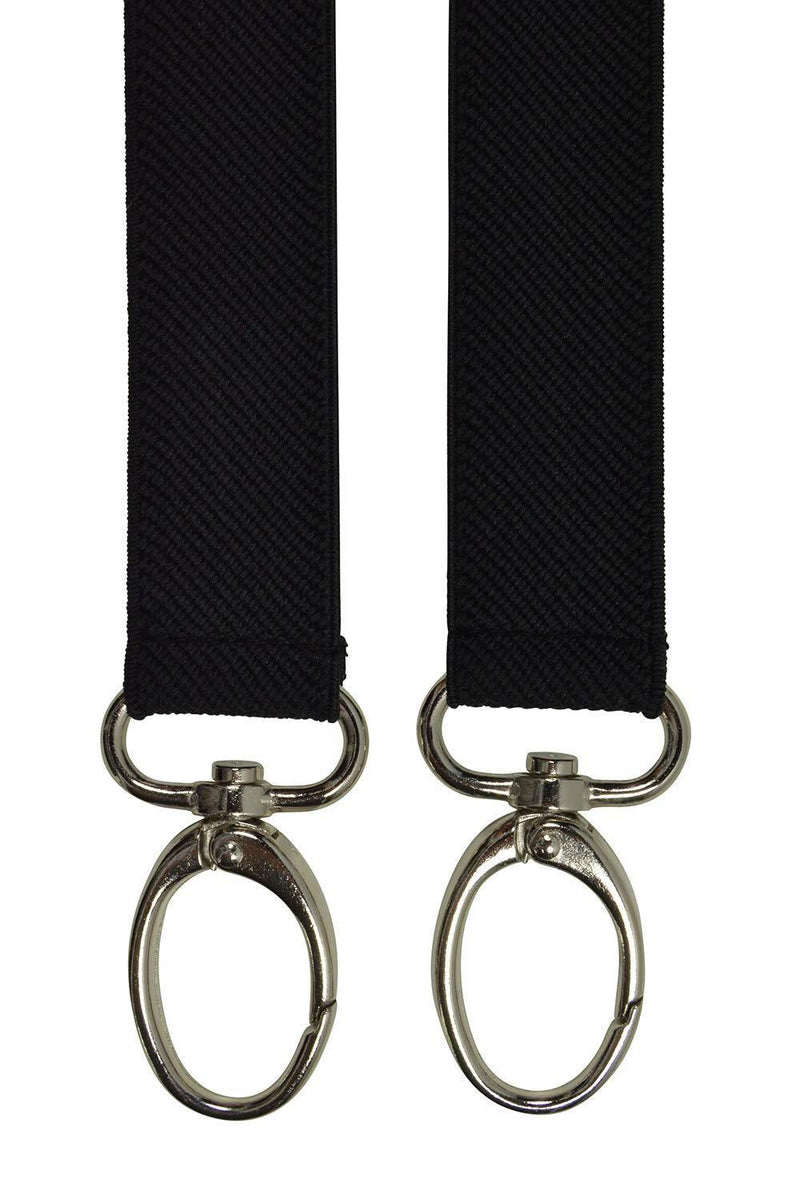 [Australia] - Olata Unisex Skinny Style Y-Shape Braces with Carabiner Clips, 2.5cm Black 