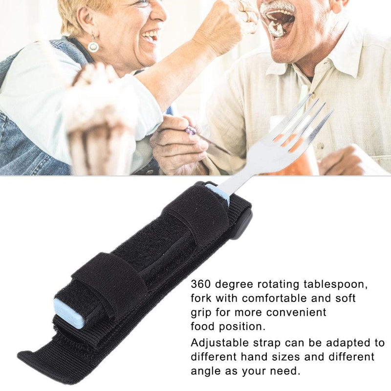 [Australia] - Easy Grip Eating Aids Spoon, Easy Grip Eating Aids Spoon Fork, Adaptive Eating Utensils, Flexible Spoon Fork Rotating Dining Eating Aids Utensil for Disabled Patient Elderly 