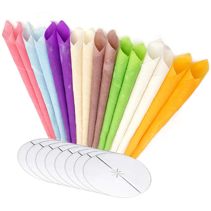 [Australia] - Organic Hopi Ear Candles for Blocked Ears - All Natural Ear Wax Remover GLAMZA 100% Natural Beeswax Candle - 16pcs (8 Pairs) with 8 Protective Disc Cones for Safe & Effective Ear Candling 