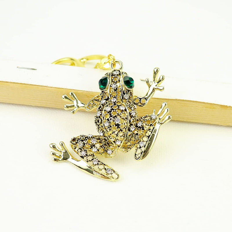 [Australia] - Frog Keychain - Green Cute Gifts 1 Pack Bling Rhinestone Jewelry Frog Stuff for Woman Car Keys 