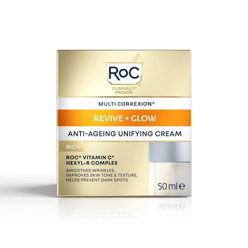 [Australia] - RoC - Multi Correxion Revive and Glow Unifying Cream Rich - Vitamin C - Anti-Wrinkle and Ageing - For Plumper-looking Skin - 50 ml 