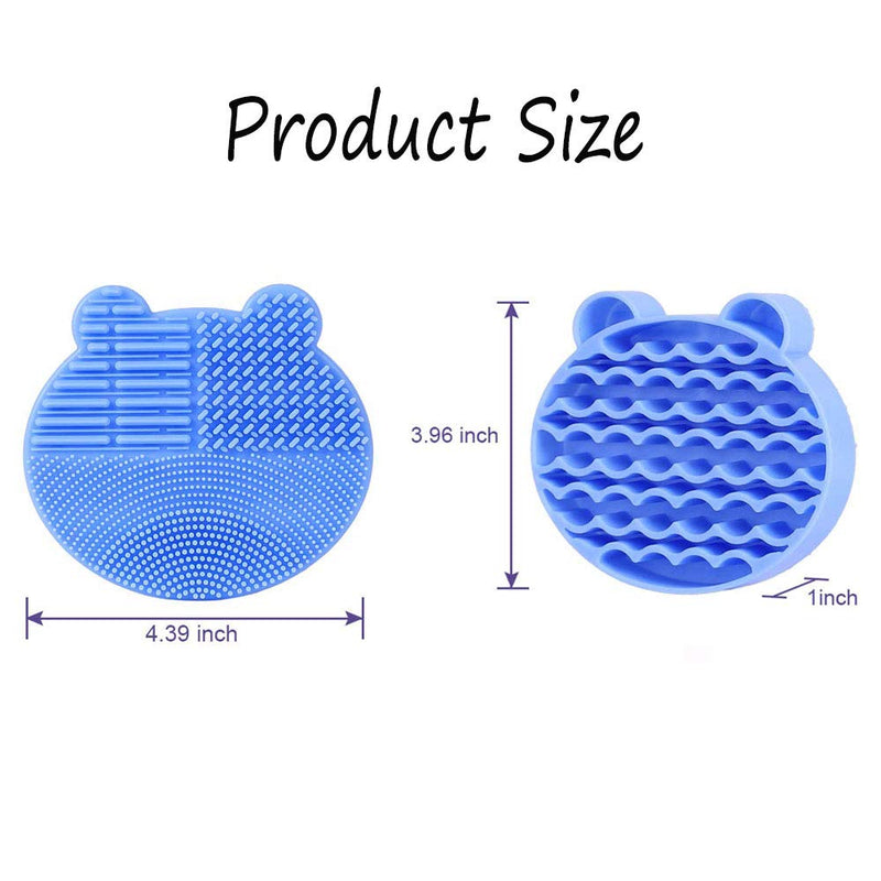 [Australia] - Silicone Makeup Brush Cleaning Mat with Brush Drying Holder, 2 in 1 Make Up Brush Cleaner Pad, Portable Travel Makeup Brush Scrubber Mat Cleaning Tool, Blue 