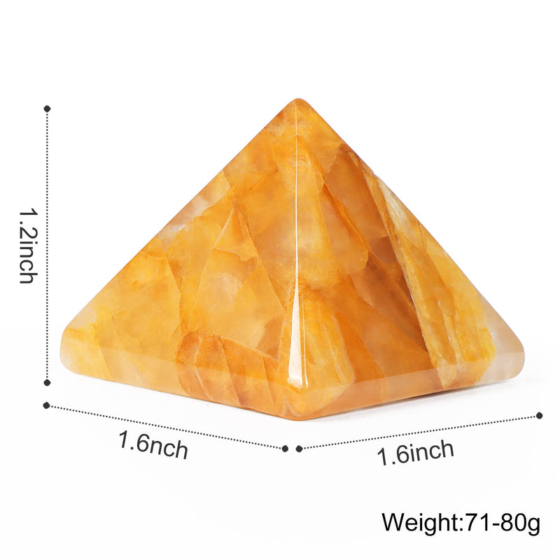 [Australia] - Hxswkk Citrine Crystal Pyramid Protection Gemstone Healing Crystal Tower Generator Orgonite Pyramid Figurines for Meditation Yoga Chakra Balance Positive Energy with Gift Box 